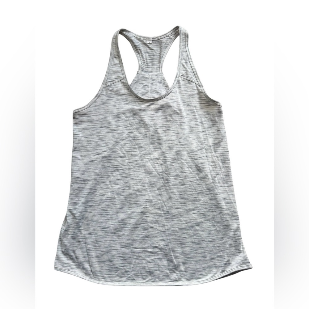 Lululemon Essentials Tank Top size Women’s 6 White Gray Activewear Yoga Gym
